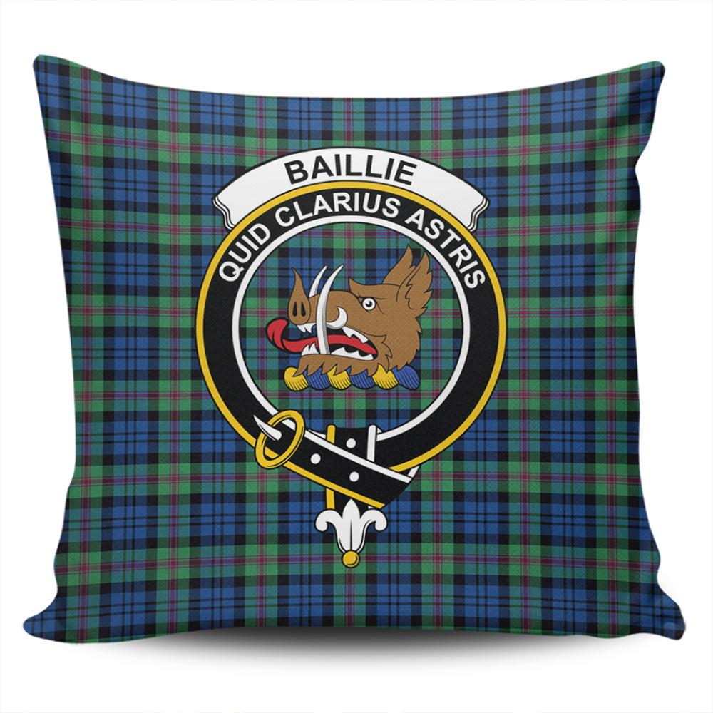 Scottish Baillie Ancient Tartan Crest Pillow Cover - Tartan Cushion Cover 1