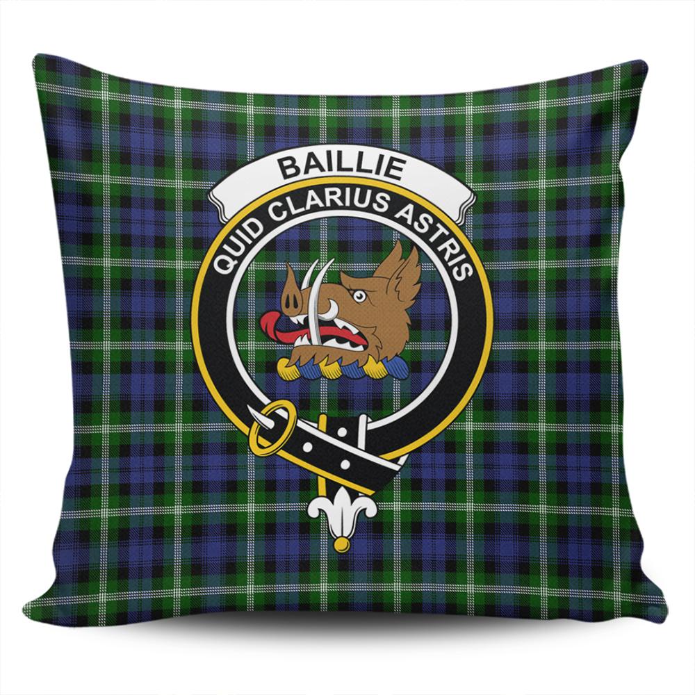 Scottish Baillie Modern Tartan Crest Pillow Cover - Tartan Cushion Cover 1