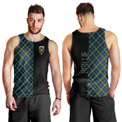 Baillie Modern Tartan Crest Men's Tank Top - Cross Style