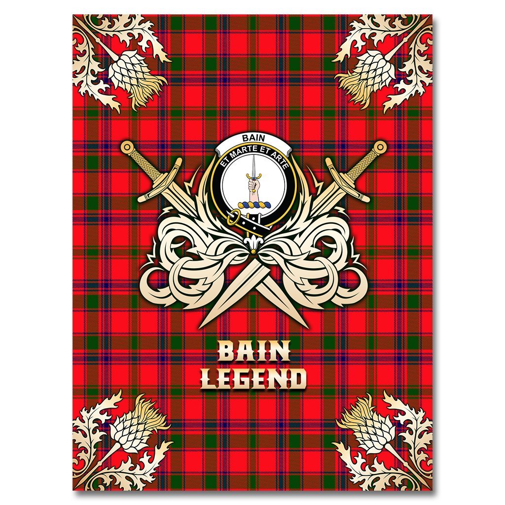 Bain Tartan Gold Courage Symbol Blanket