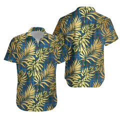Bains of Caithness Tartan Vintage Leaves Hawaiian Shirt