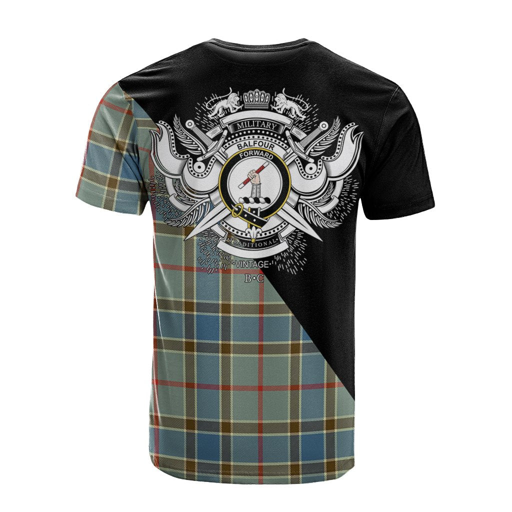 Balfour Blue Tartan - Military T-Shirt