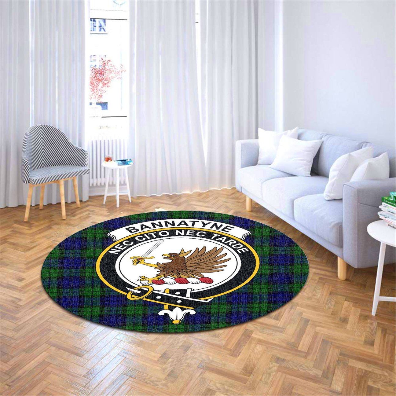 Bannatyne Tartan Crest Round Rug