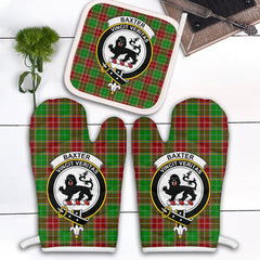 Baxter Modern Tartan Crest Oven Mitt And Pot Holder (2 Oven Mitts + 1 Pot Holder)