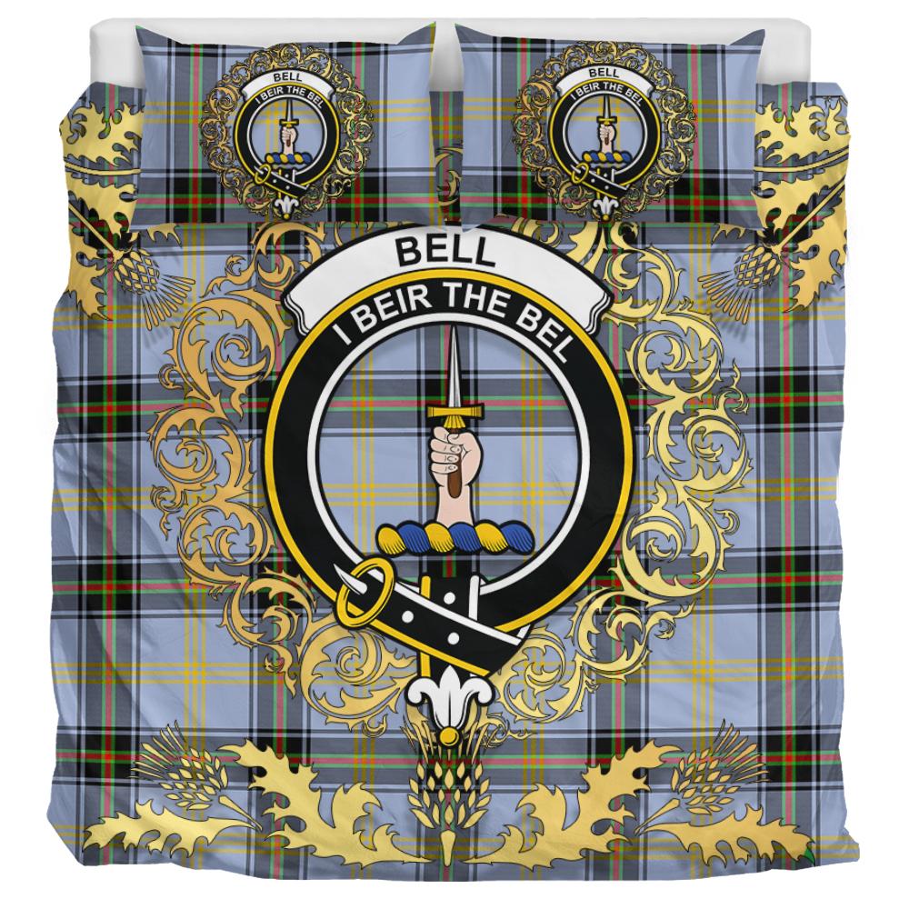 Bell Tartan Crest Bedding Set - Golden Thistle Style