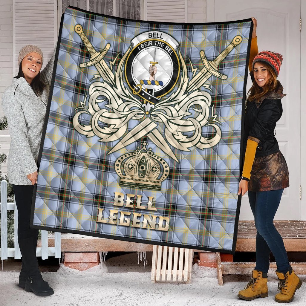 Bell of the Borders Tartan Crest Legend Gold Royal Premium Quilt