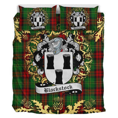 Blackstock Hunting Tartan Crest Bedding Set - Golden Thistle Style