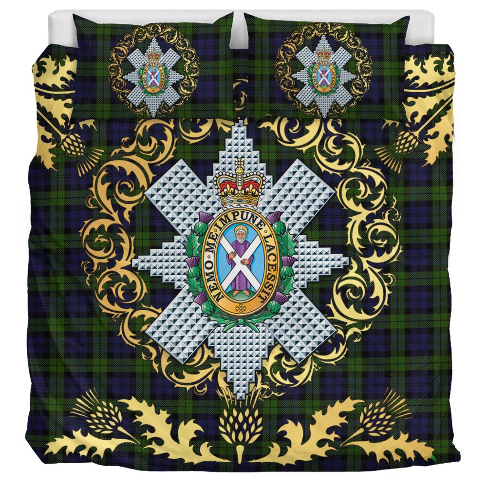 Blackwatch 02 Tartan Crest Bedding Set - Golden Thistle Style