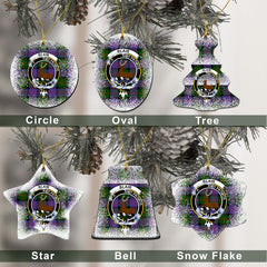 Blair Tartan Christmas Ceramic Ornament - Snow Style