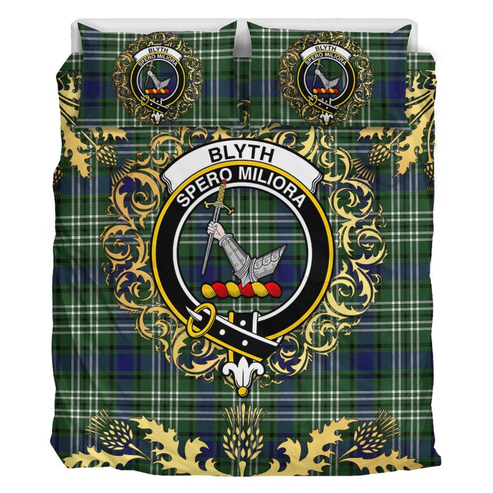 Blyth Tartan Crest Bedding Set - Golden Thistle Style