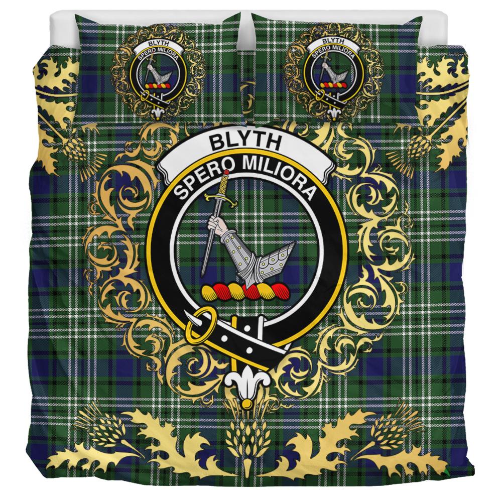 Blyth Tartan Crest Bedding Set - Golden Thistle Style