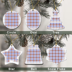 Boswell Tartan Christmas Ceramic Ornament - Snow Style