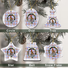 Boswell Tartan Christmas Ceramic Ornament - Snow Style