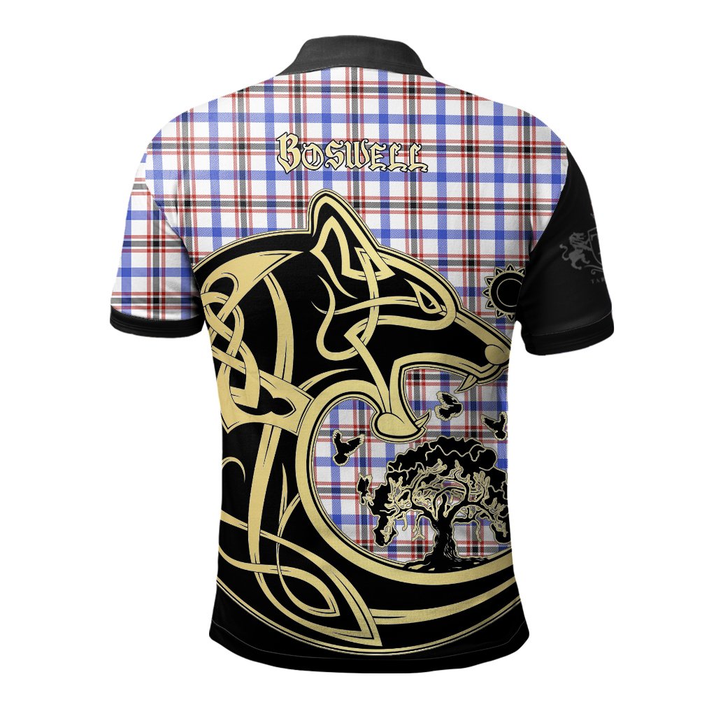 Boswell Modern Tartan Polo Shirt Viking Wolf