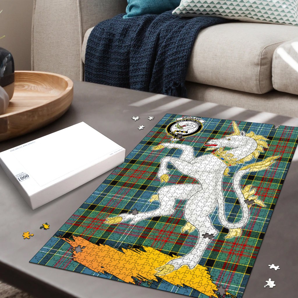 Brisbane modern Tartan Crest Unicorn Scotland Jigsaw Puzzles