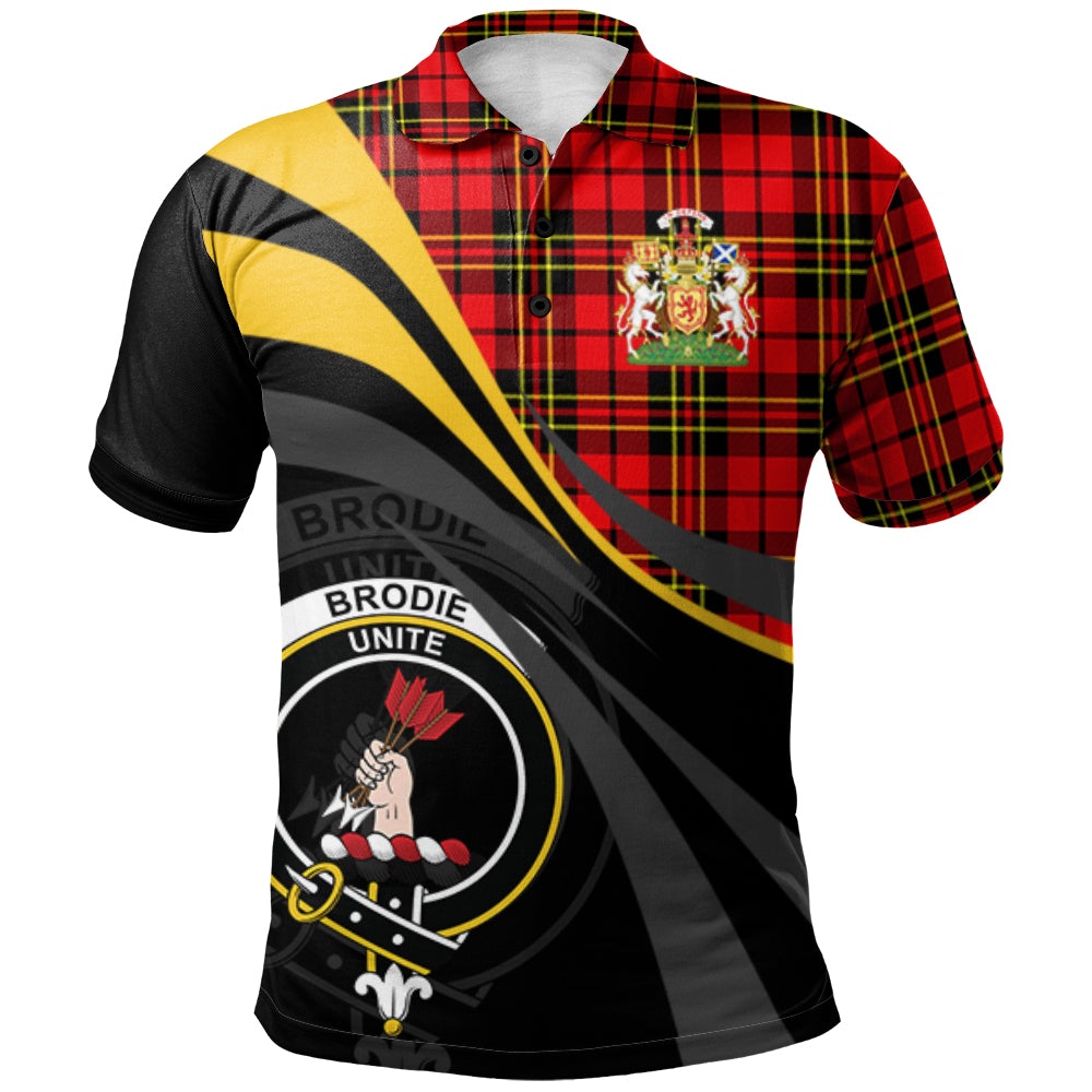 Brodie Modern Tartan Polo Shirt - Royal Coat Of Arms Style