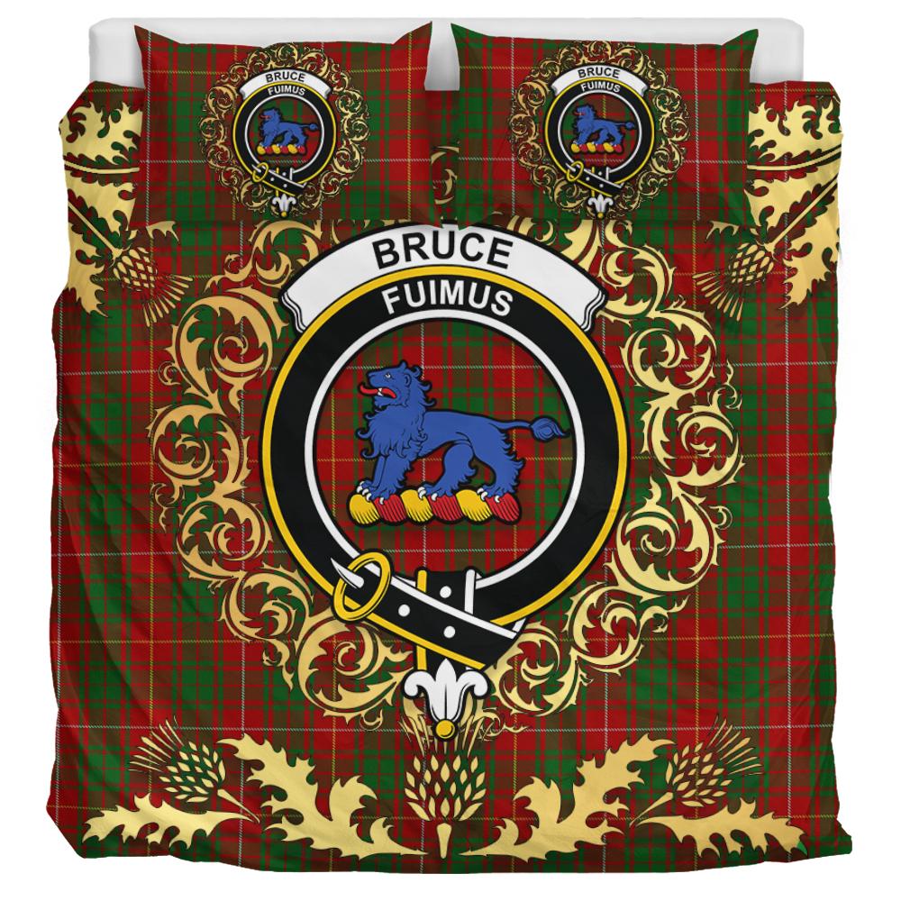 Bruce Vestiarium Tartan Crest Bedding Set - Golden Thistle Style