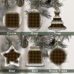 Buchan Tartan Christmas Ceramic Ornament - Snow Style