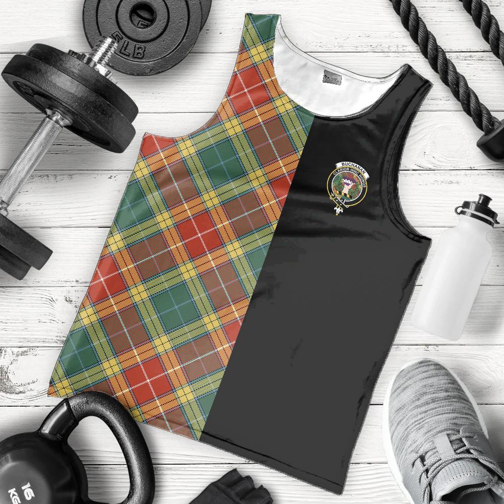 Buchanan Old Sett Tartan Crest Men's Tank Top - Cross Style