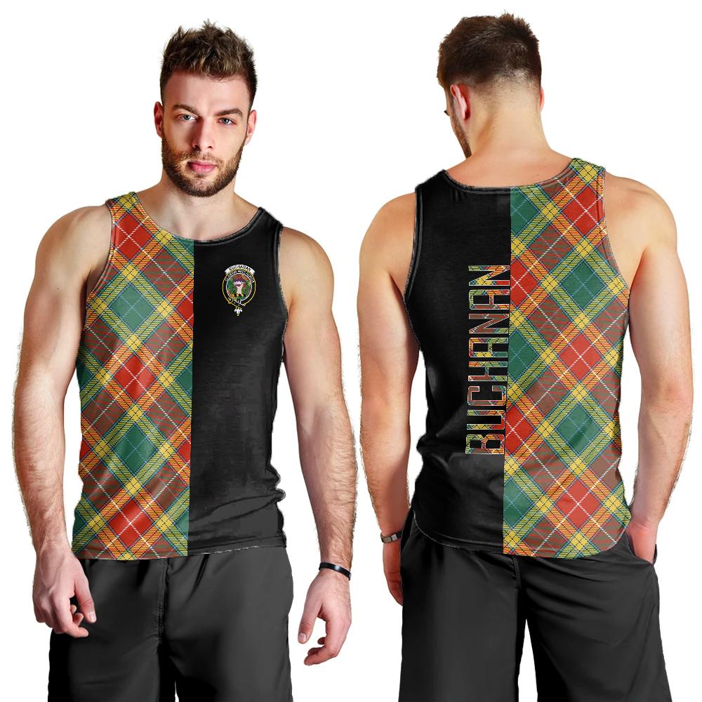 Buchanan Old Sett Tartan Crest Men's Tank Top - Cross Style