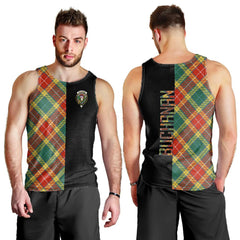 Buchanan Old Sett Tartan Crest Men's Tank Top - Cross Style