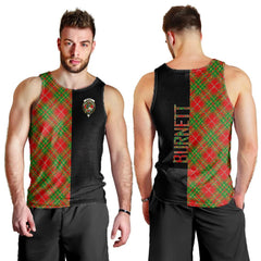 Burnett Ancient Tartan Crest Men's Tank Top - Cross Style