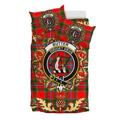 Butter Tartan Crest Bedding Set - Golden Thistle Style