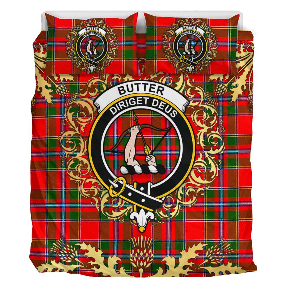 Butter Tartan Crest Bedding Set - Golden Thistle Style