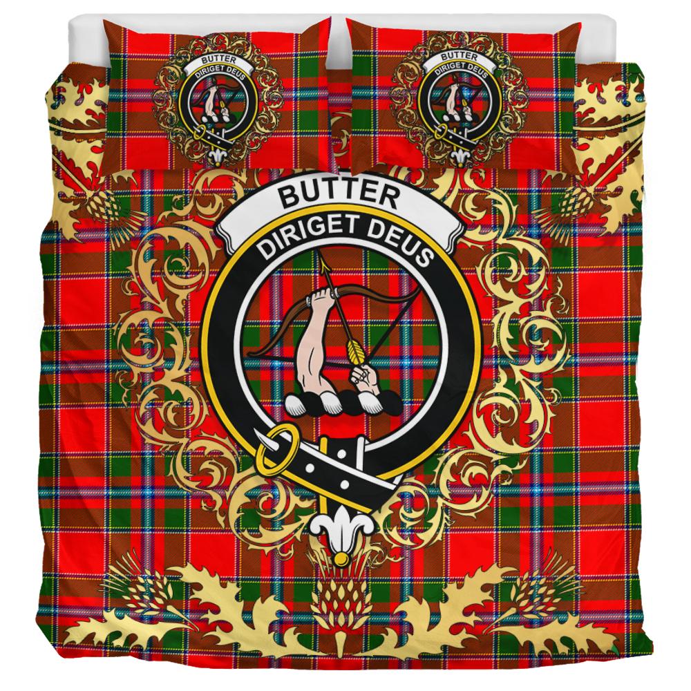 Butter Tartan Crest Bedding Set - Golden Thistle Style