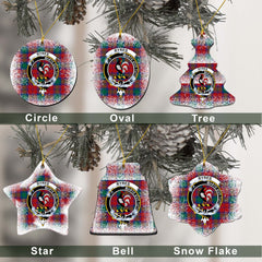 Byres Tartan Christmas Ceramic Ornament - Snow Style