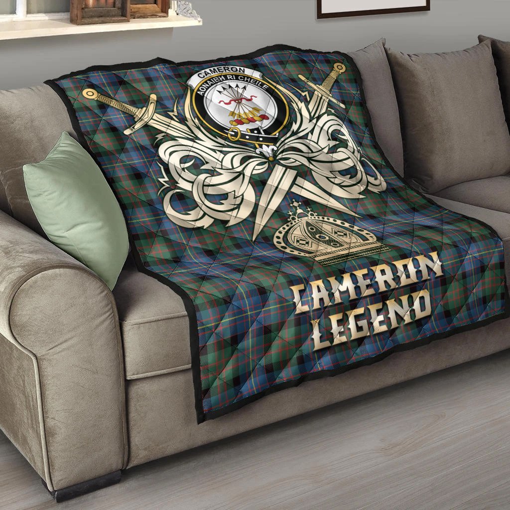 Cameron of Erracht Ancient Tartan Crest Legend Gold Royal Premium Quilt
