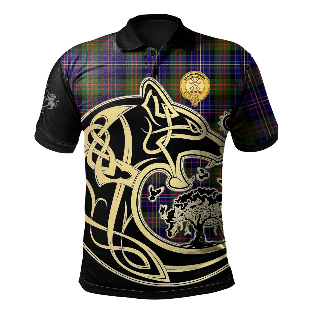 Cameron of Erracht Modern Tartan Polo Shirt Viking Wolf