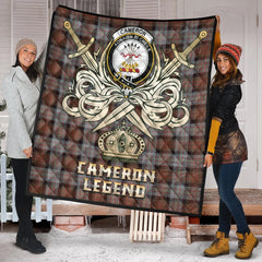 Cameron of Erracht Weathered Tartan Crest Legend Gold Royal Premium Quilt