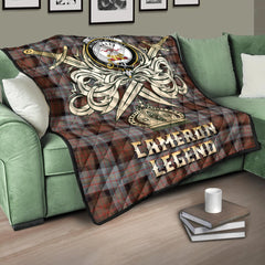 Cameron of Erracht Weathered Tartan Crest Legend Gold Royal Premium Quilt