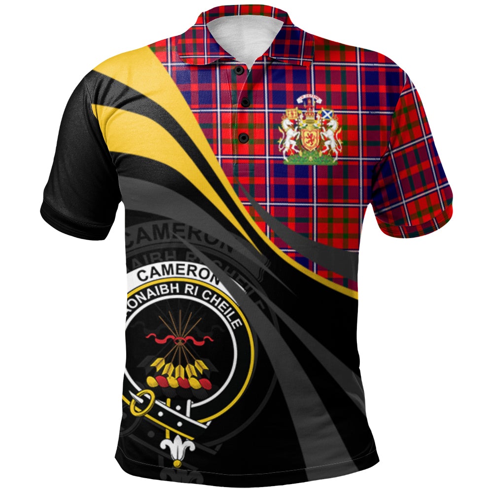 Cameron of Lochiel Modern Tartan Polo Shirt - Royal Coat Of Arms Style
