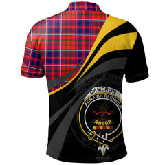 Cameron of Lochiel Modern Tartan Polo Shirt - Royal Coat Of Arms Style
