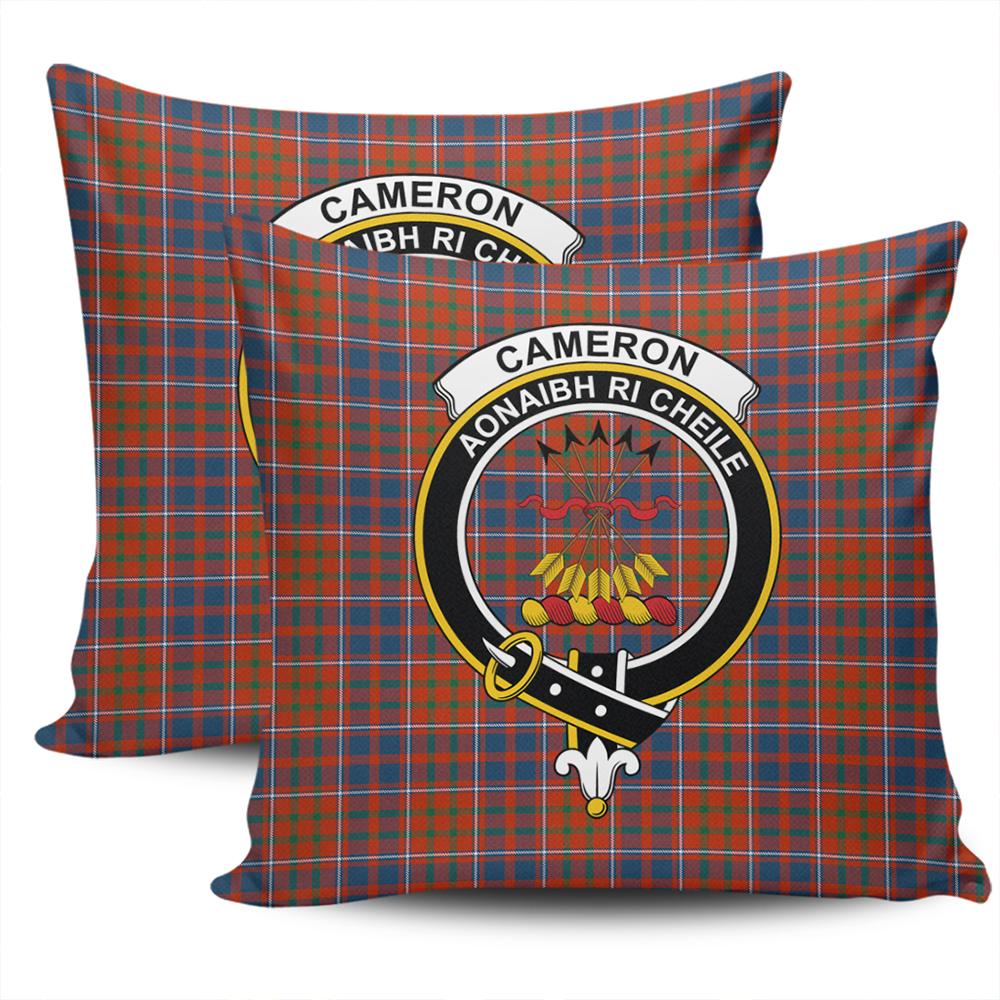 Scottish Cameron of Lochiel Ancient Tartan Crest Pillow Cover - Tartan Cushion Cover