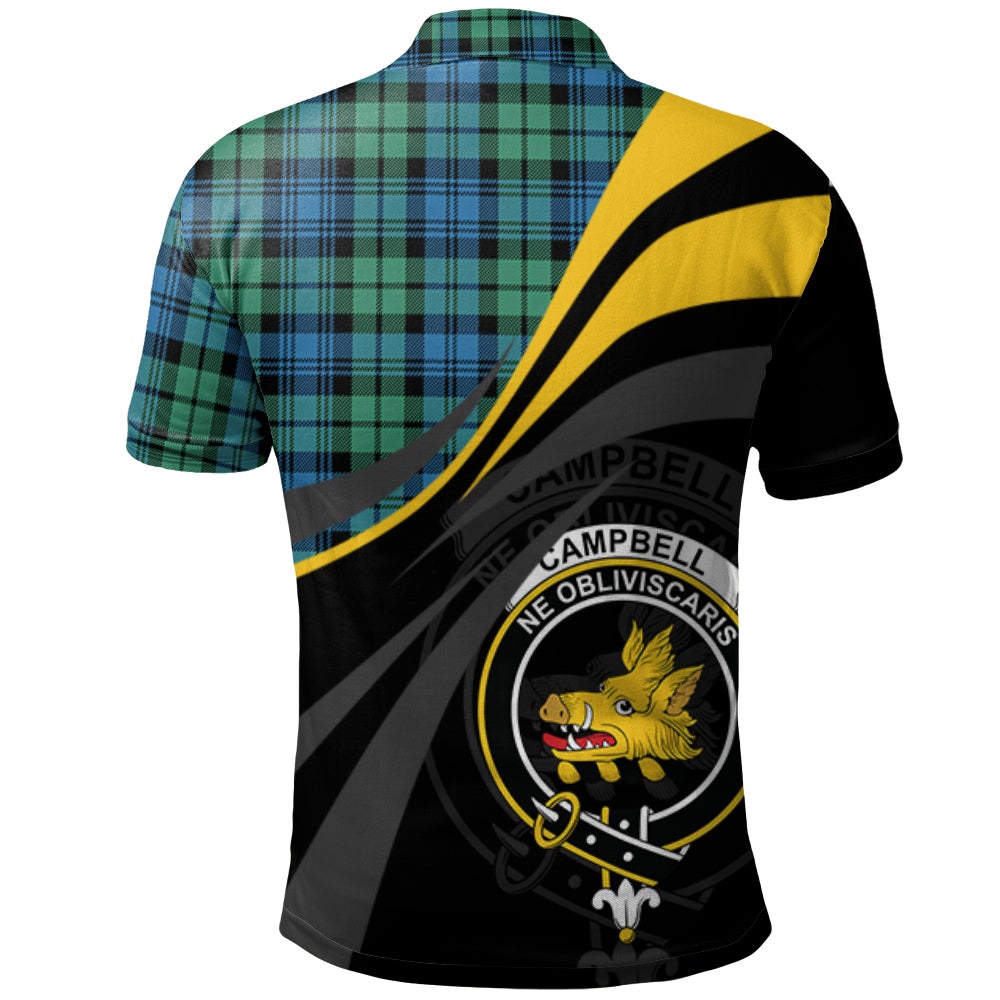 Campbell Ancient 01 Tartan Polo Shirt - Royal Coat Of Arms Style