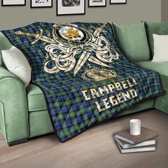 Campbell Argyll Ancient Tartan Crest Legend Gold Royal Premium Quilt