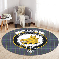Campbell Argyll Modern Tartan Crest Round Rug