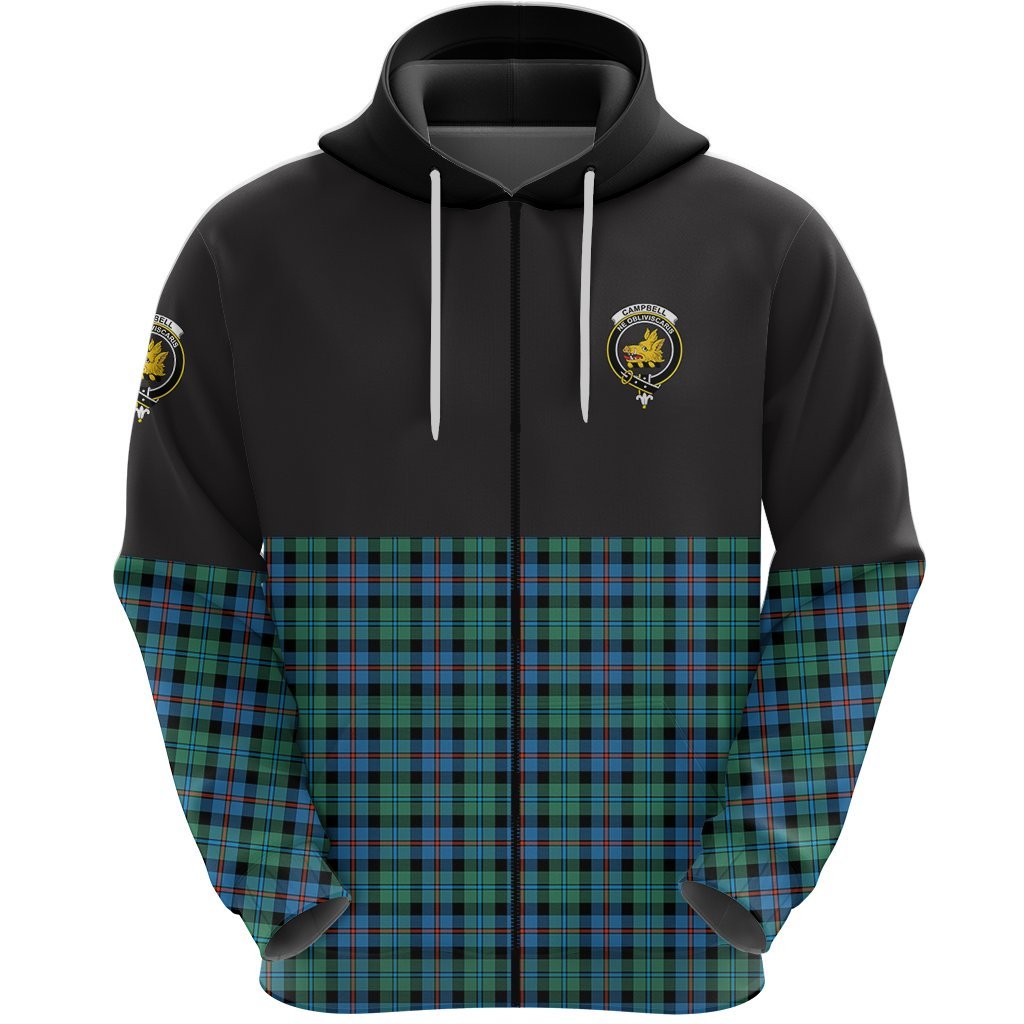 Campbell of Cawdor Ancient Clan Half Of Tartan Zipper Hoodie