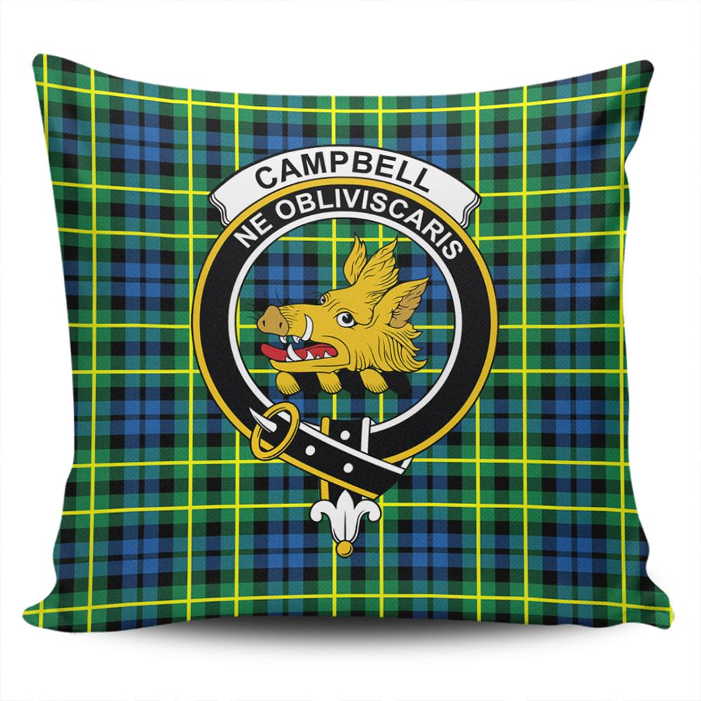 Scottish Campbell of Breadalbane Ancient Tartan Crest Pillow Cover - Tartan Cushion Cover