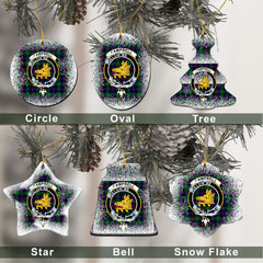 Campbell of Cawdor Tartan Christmas Ceramic Ornament - Snow Style