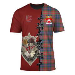 Carr Tartan T-shirt - Lion Rampant And Celtic Thistle Style