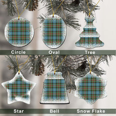 Cathcart Tartan Christmas Ceramic Ornament - Snow Style