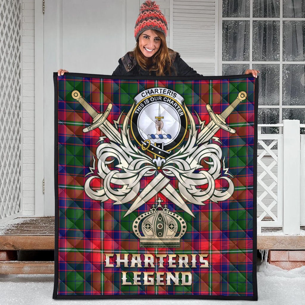 Charteris Tartan Crest Legend Gold Royal Premium Quilt