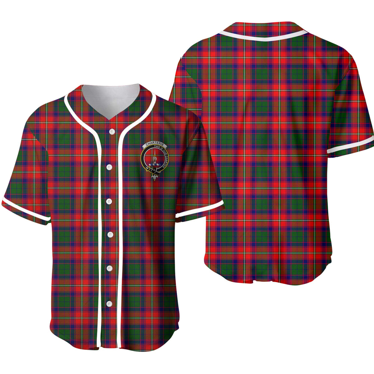 Charteris (Earl of Wemyss) Tartan Unisex Baseball Jersey