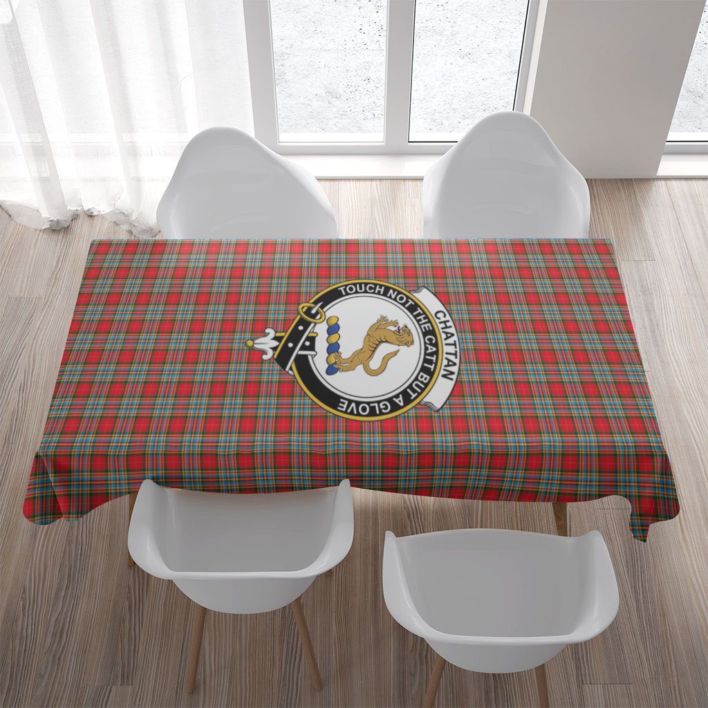 Chattan Tartan Crest Tablecloth