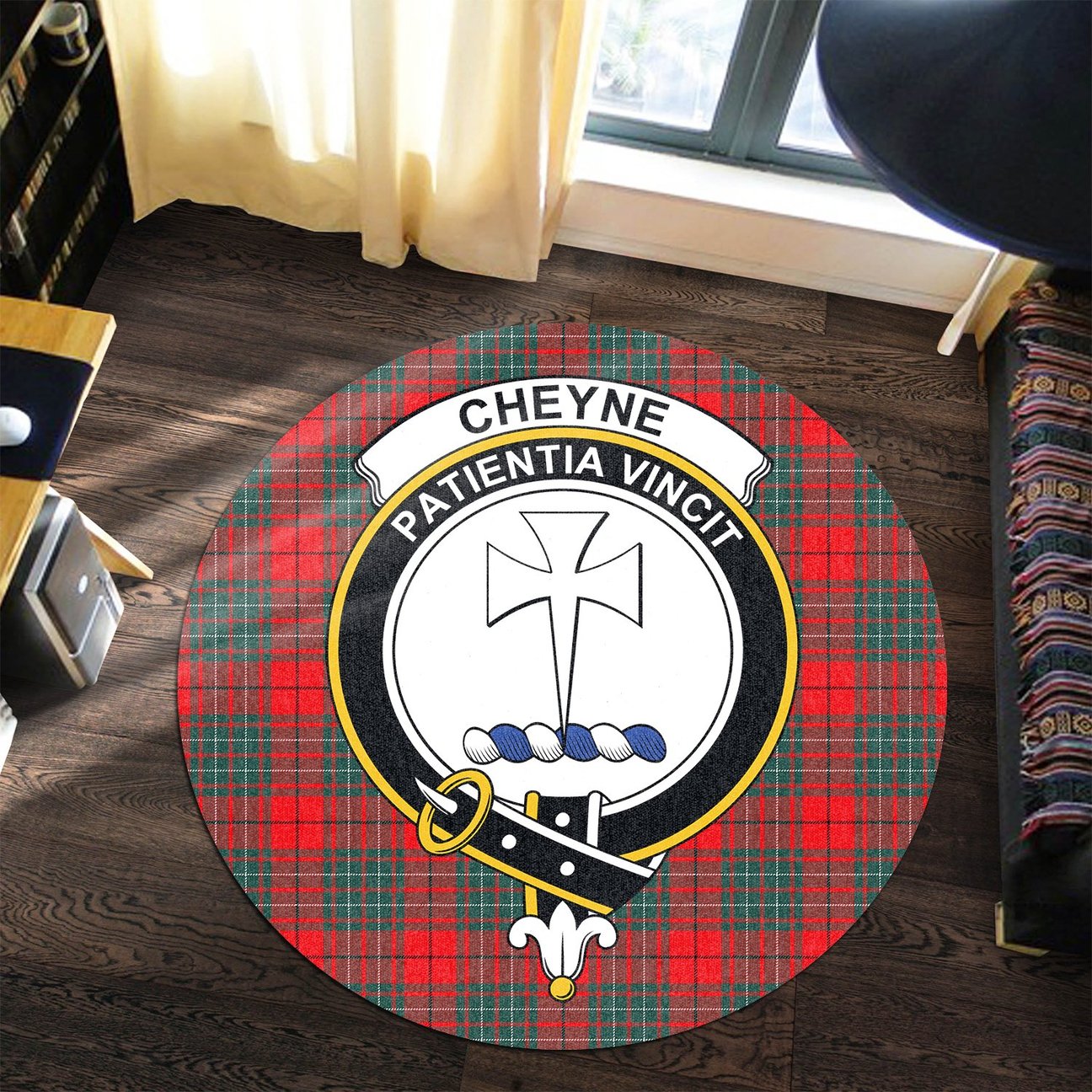 Cheyne Tartan Crest Round Rug