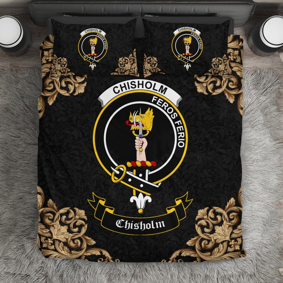 Chisholm Crest Black Bedding Set